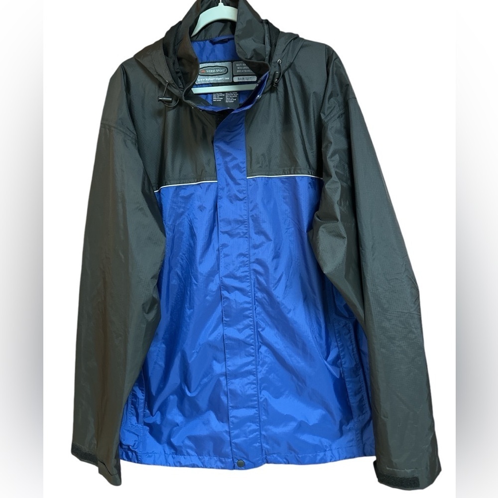 Sierra Sport Waterproof, Windproof, Breathable Hooded Rain Suit Nylon Jacket XXL